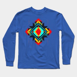 bold and colorful vector t-shirt graphic that features a geometric pattern inspired by African art2 Long Sleeve T-Shirt